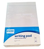 Premier Value Writing Pads  A4 Size  Ruled 100 Sheets per Pad Eco Friendly Recycled Paper  Pack of 10 Pads