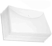 Clear Document Wallets A4 Size with Button Closure  Pack of 10
