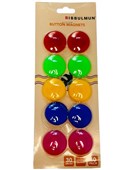 Bibbulmun Button Magnets  Pack of 10  30mm Round Assorted Colour Magnets for Whiteboards  Metal Surfaces