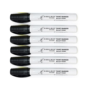 Bibbulmun Metal barrel Paint Markers  Medium Tip Waterproof  For Glass Wood Metal  Black  13mm Bullet Point  Box of 12