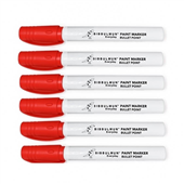 Bibbulmun Metal barrel Paint Markers  Medium Tip Waterproof  For Glass Wood Metal Red  13mm Bullet Point  Box of 12