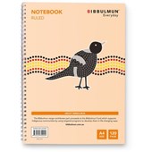 BIBBULMUN Premium Spiral Notebook A4  120 Pages 7mm Ruled Side Bound